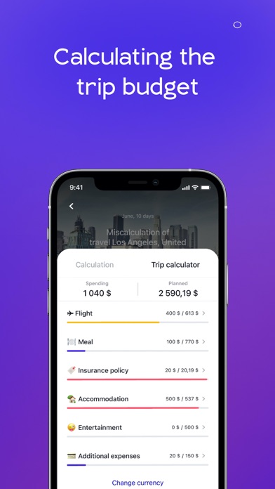 HowMuchTravel: travel budget screenshot 2