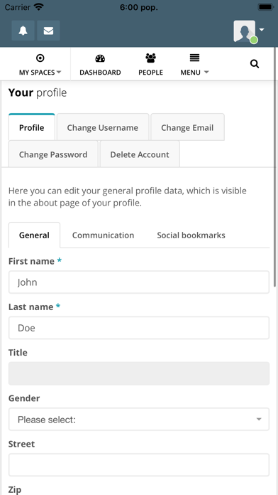 HumHub screenshot 1