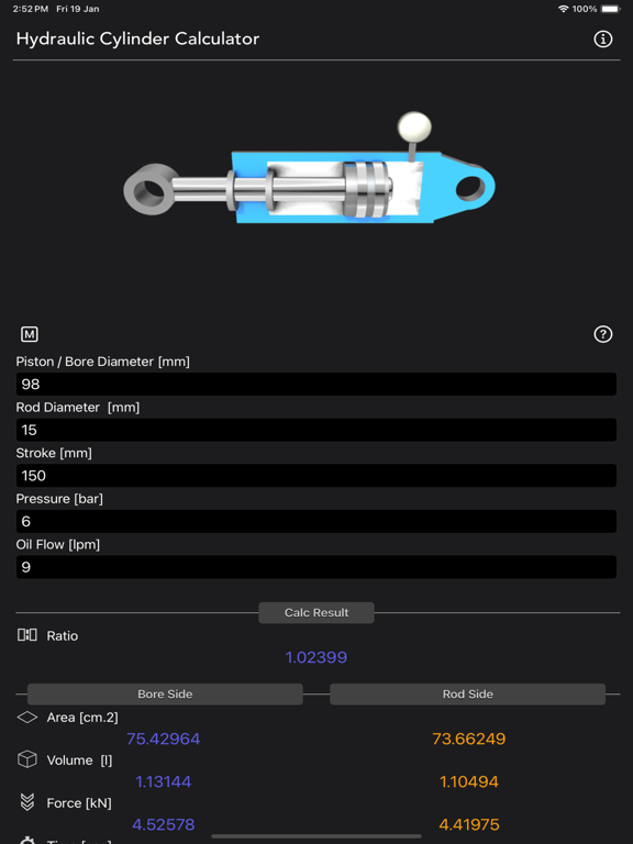 Hydraulic Cylinder Calc screenshot 4