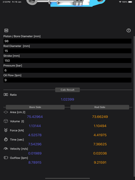 Hydraulic Cylinder Calc screenshot 5