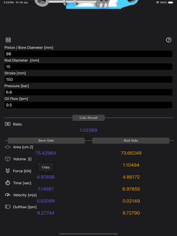 Hydraulic Cylinder Calc screenshot 2