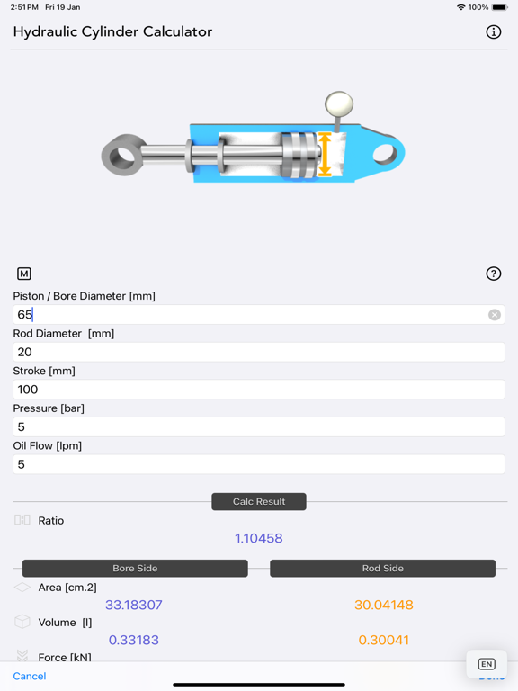 Hydraulic Cylinder Calc screenshot 9