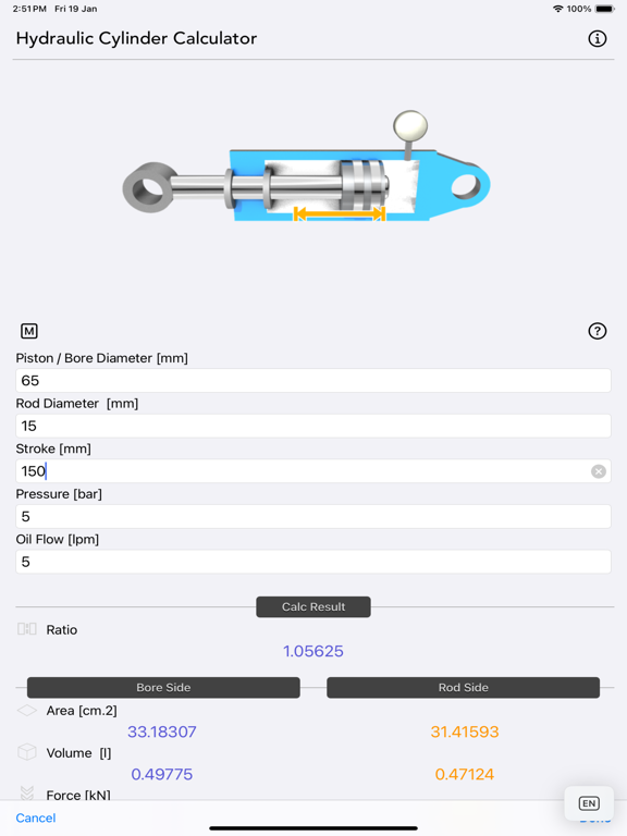 Hydraulic Cylinder Calc screenshot 7