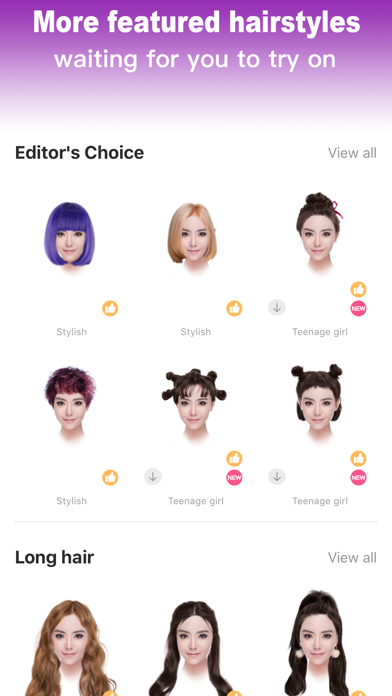 i Hairstyle-hair color changer screenshot 1