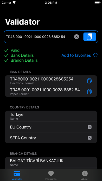 IBAN Validator screenshot 3