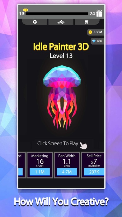 Idle Painter 3D-Low Poly&Tap screenshot 1