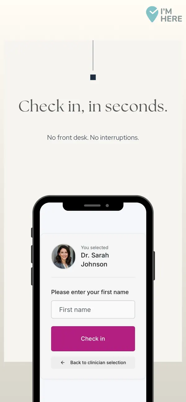 I'm Here! Client Check-In App screenshot 4