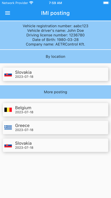IMI Posting declaration screenshot 4