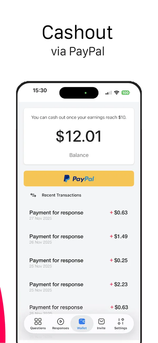 Influence - Paid Video Surveys screenshot 1