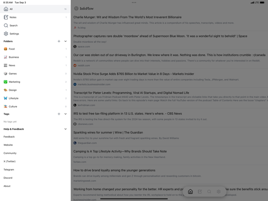 InfoFlow: Pocket Alternative screenshot 3