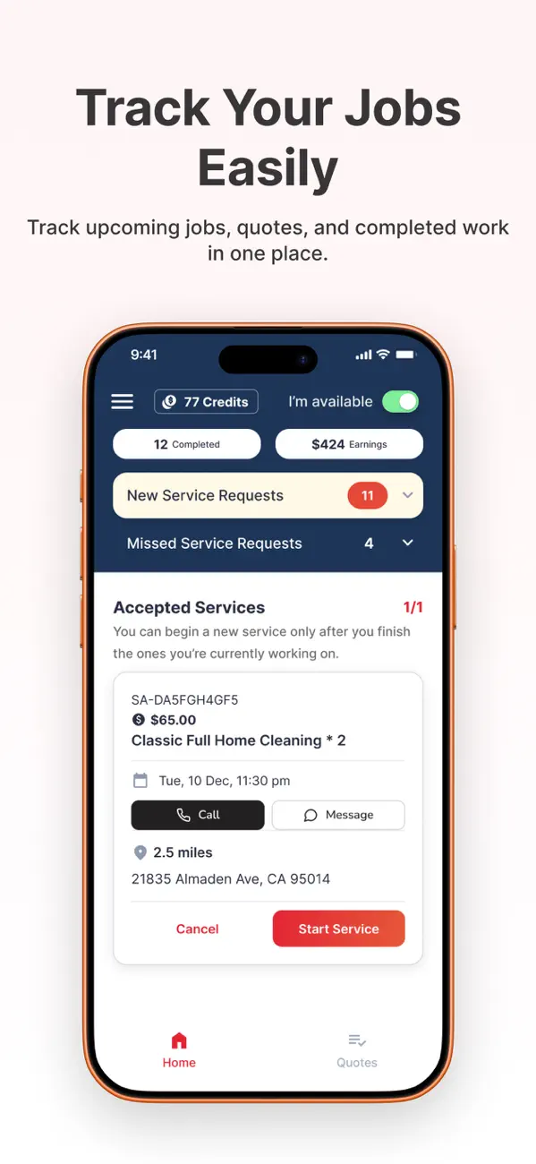 InstaService Pro: Service Jobs screenshot 1