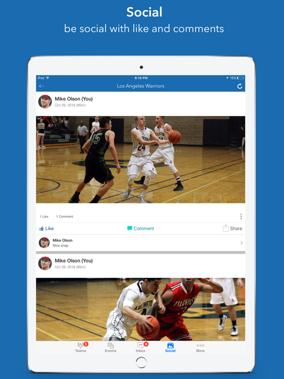 InstaTeam sports team manager screenshot 1