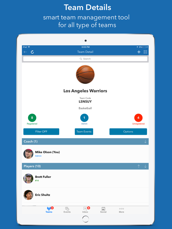 InstaTeam sports team manager screenshot 2