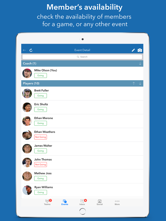 InstaTeam sports team manager screenshot 4