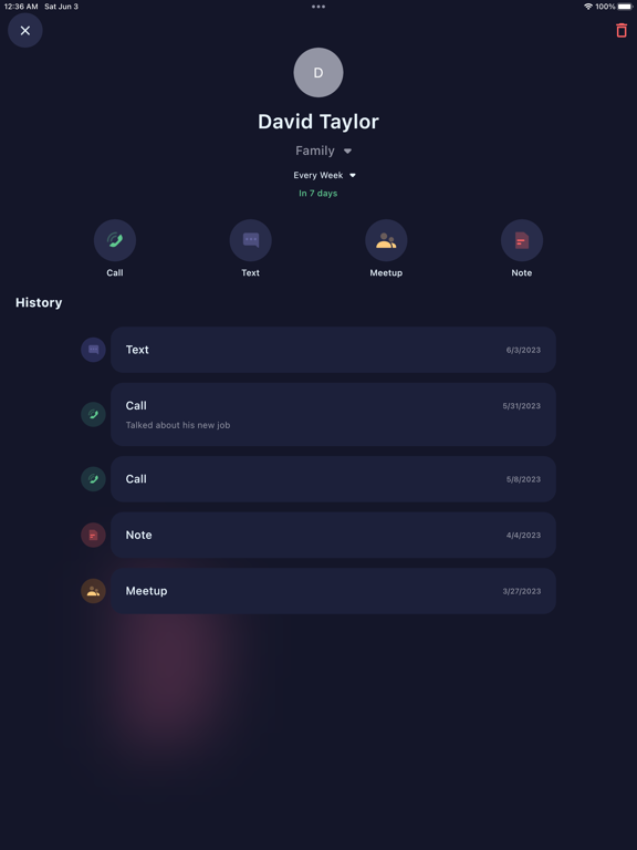 Intently - Personal CRM screenshot 1