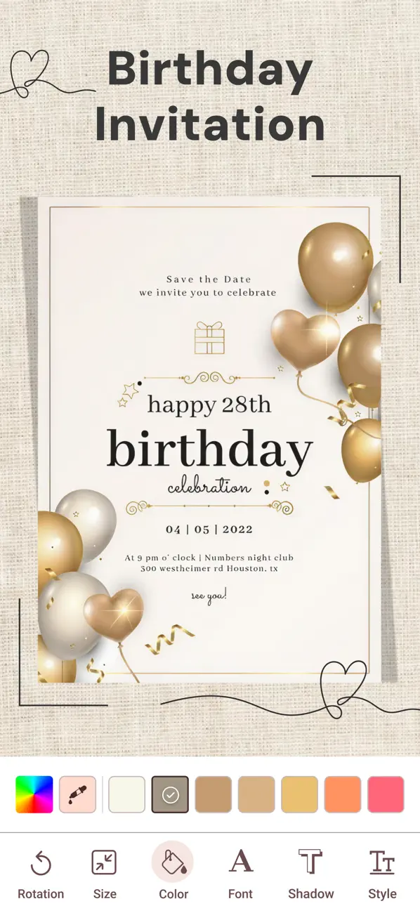 Invitation Maker & RSVP Cards screenshot 6
