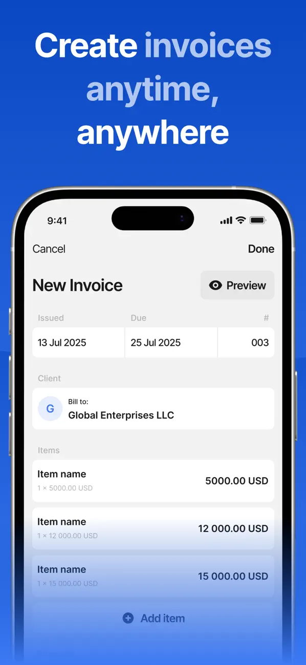 Invoice Maker - InvoMate screenshot 1