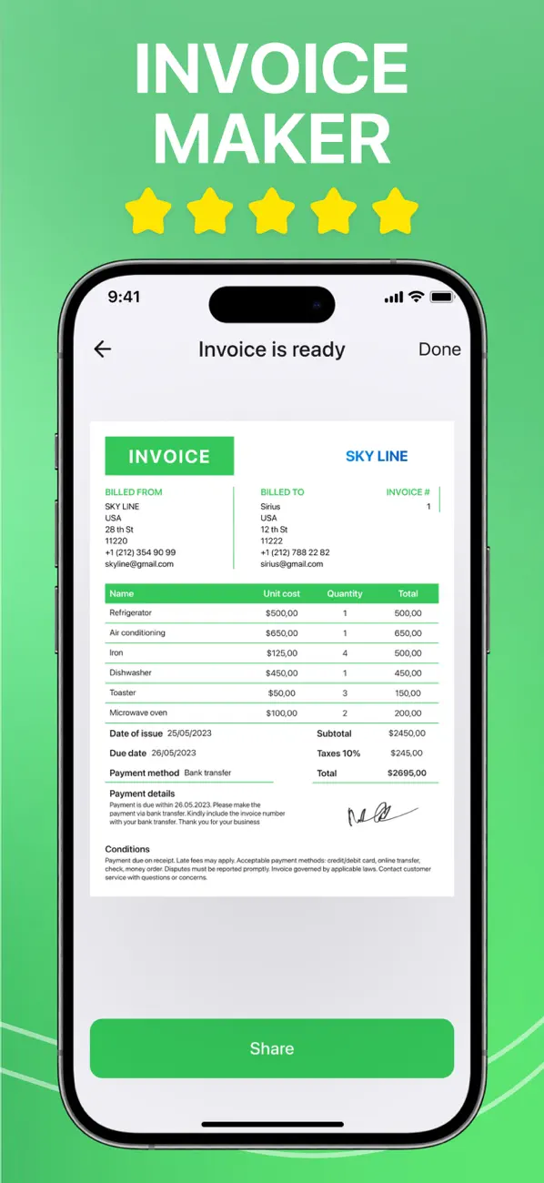Invoice Maker Simple Generator screenshot 4