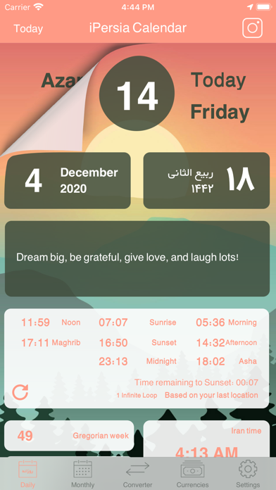 iPersia Calendar Arz تقویم ارز screenshot 1