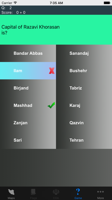Iran Province Maps and Capitals screenshot 2