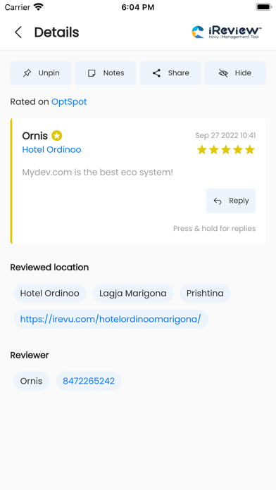 iReview Management screenshot 1
