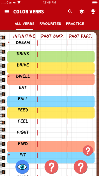Irregular Verbs — Color Verbs screenshot 2