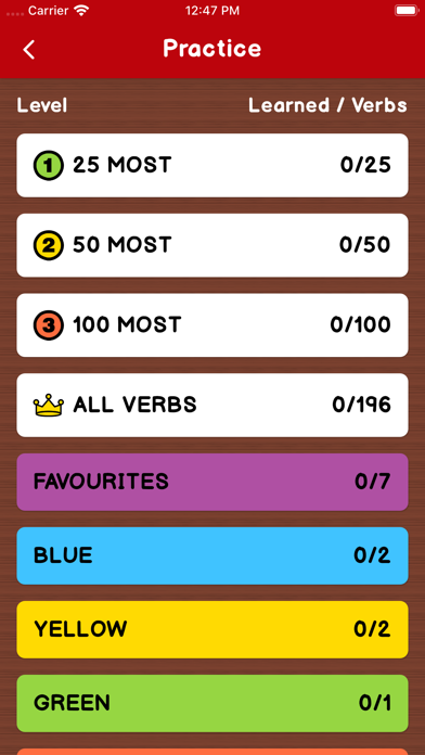 Irregular Verbs — Color Verbs screenshot 4