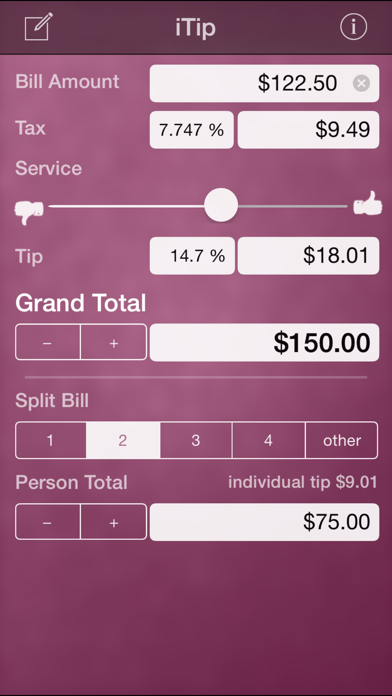 iTip Calc by PalaSoftware screenshot 3