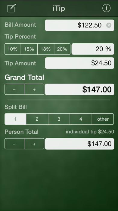 iTip Calc by PalaSoftware screenshot 2