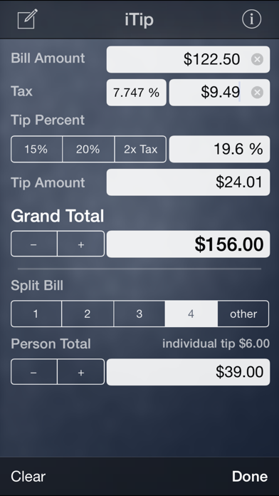 iTip Calc by PalaSoftware screenshot 4