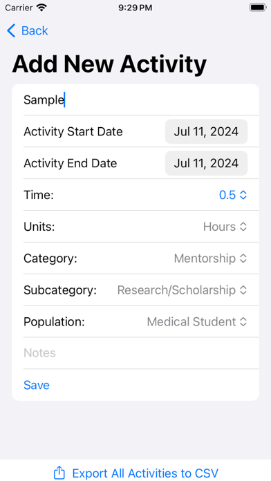 IU Faculty Activity Logger screenshot 2