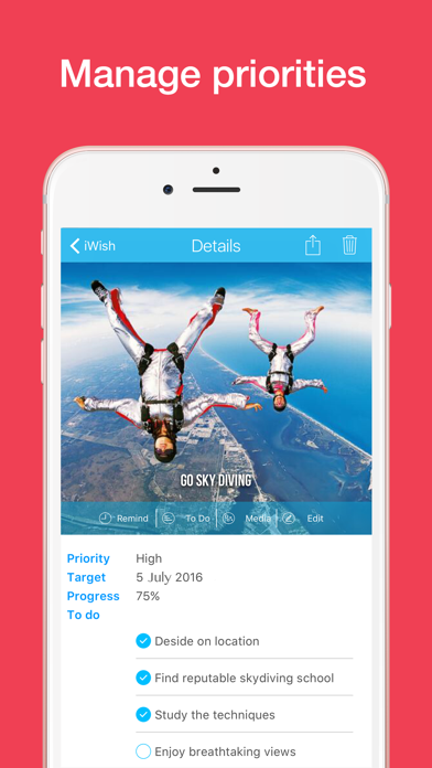 iWish - Life Goals, Wishlist, Bucket List screenshot 3