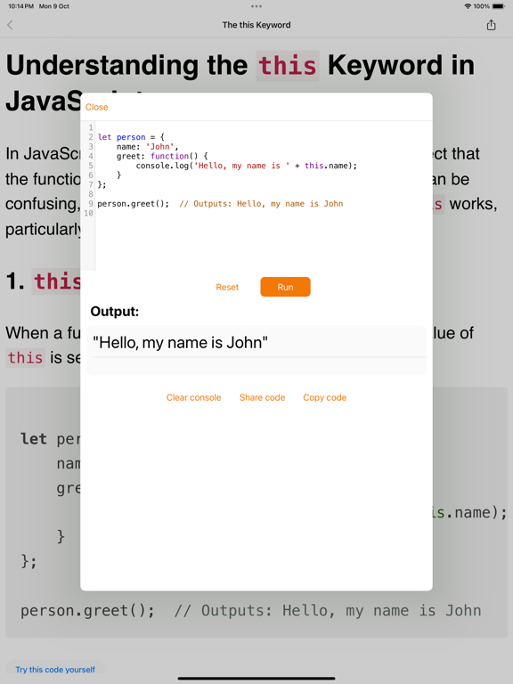 Javascript Learn & Code editor screenshot 8