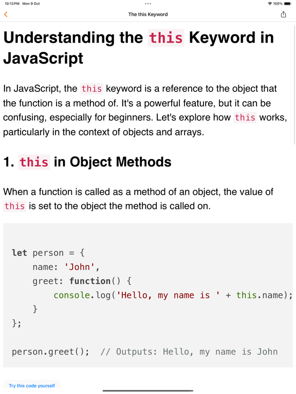 Javascript Learn & Code editor screenshot 9
