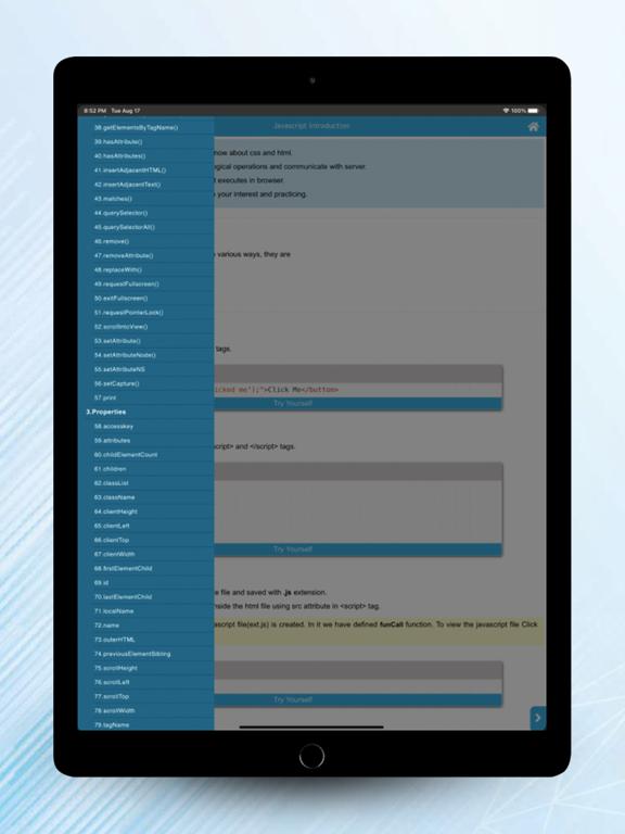 Javascript learn screenshot 1