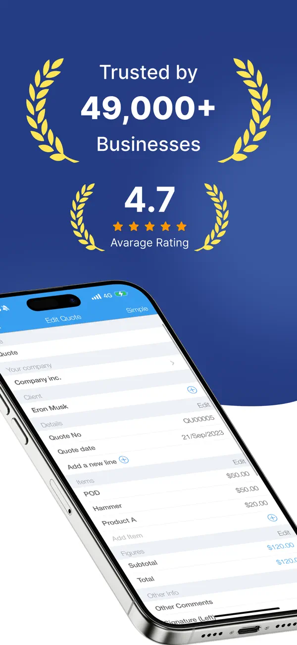 Job Quote Maker - Invoice app screenshot 2