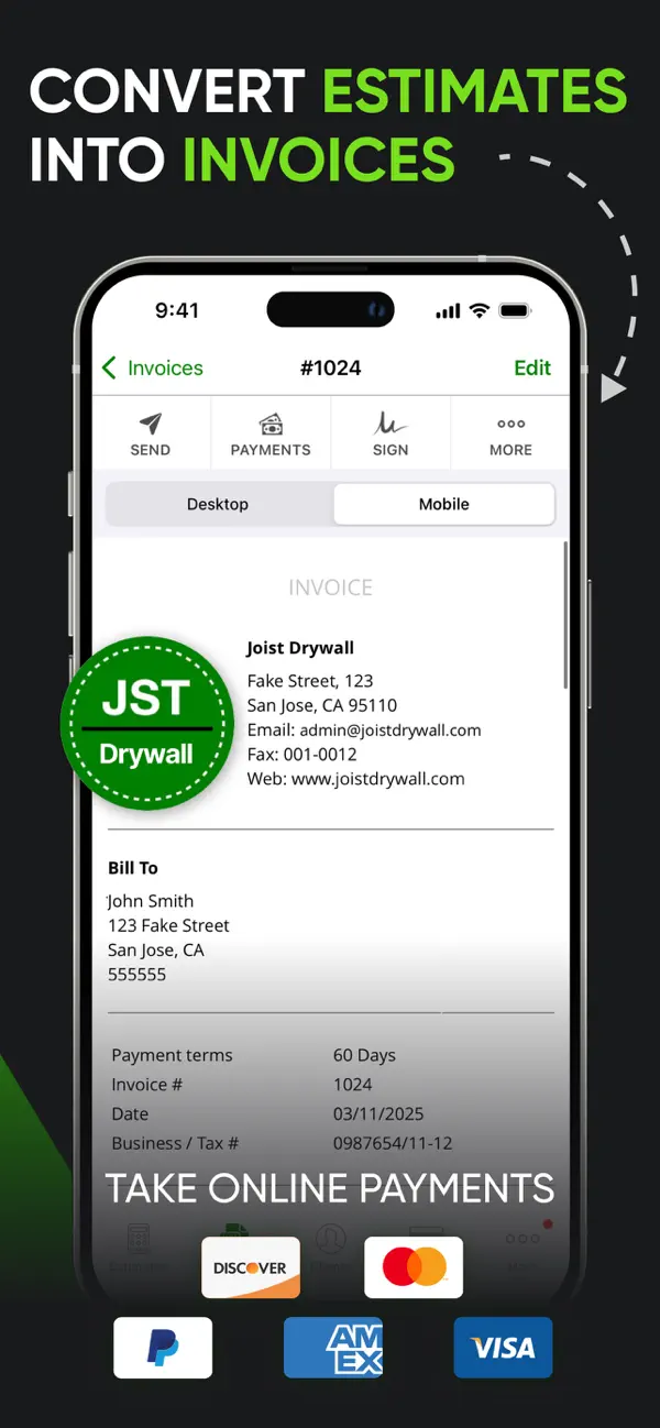 Joist: Estimate Invoice Maker screenshot 5