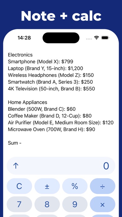 Jotter = note + calc screenshot 3