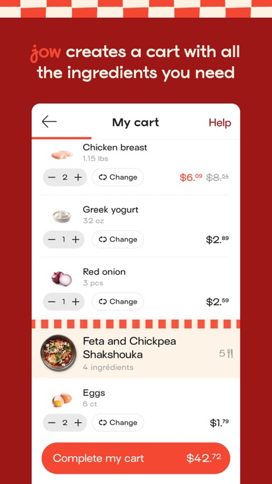 Jow - easy recipes & groceries screenshot 3
