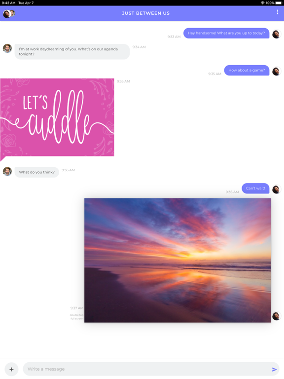 Just Between Us - Couples Chat screenshot 4