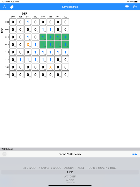 Karnaugh & Boolean Minimizer screenshot 10