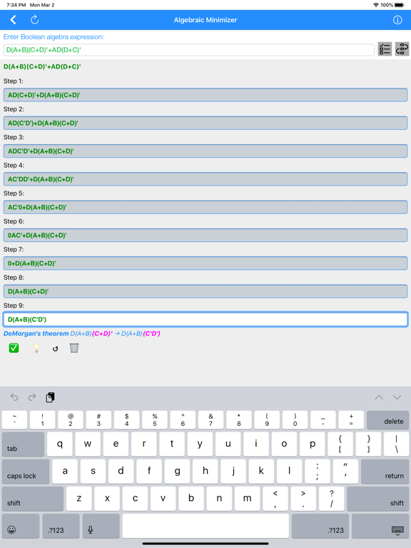 Karnaugh & Boolean Minimizer screenshot 3