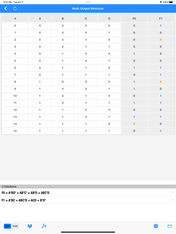Karnaugh & Boolean Minimizer screenshot 2