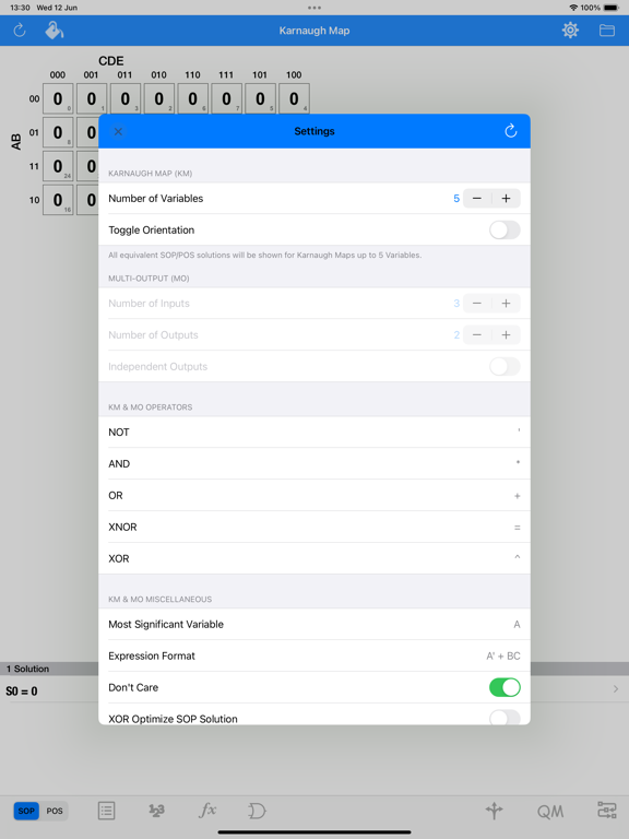 Karnaugh & Boolean Minimizer screenshot 1