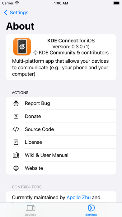 KDE Connect screenshot 1