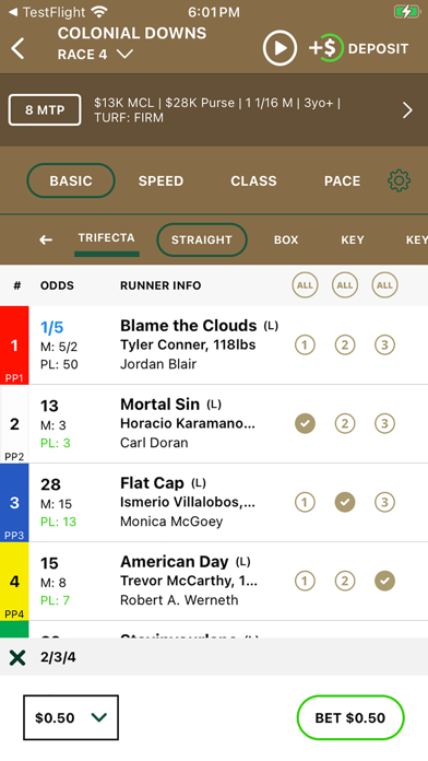 Keeneland Select Wagering screenshot 2