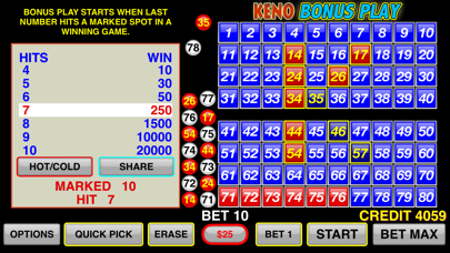 Keno Bonus Play screenshot 1