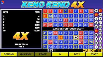 Keno Keno 4X screenshot 1