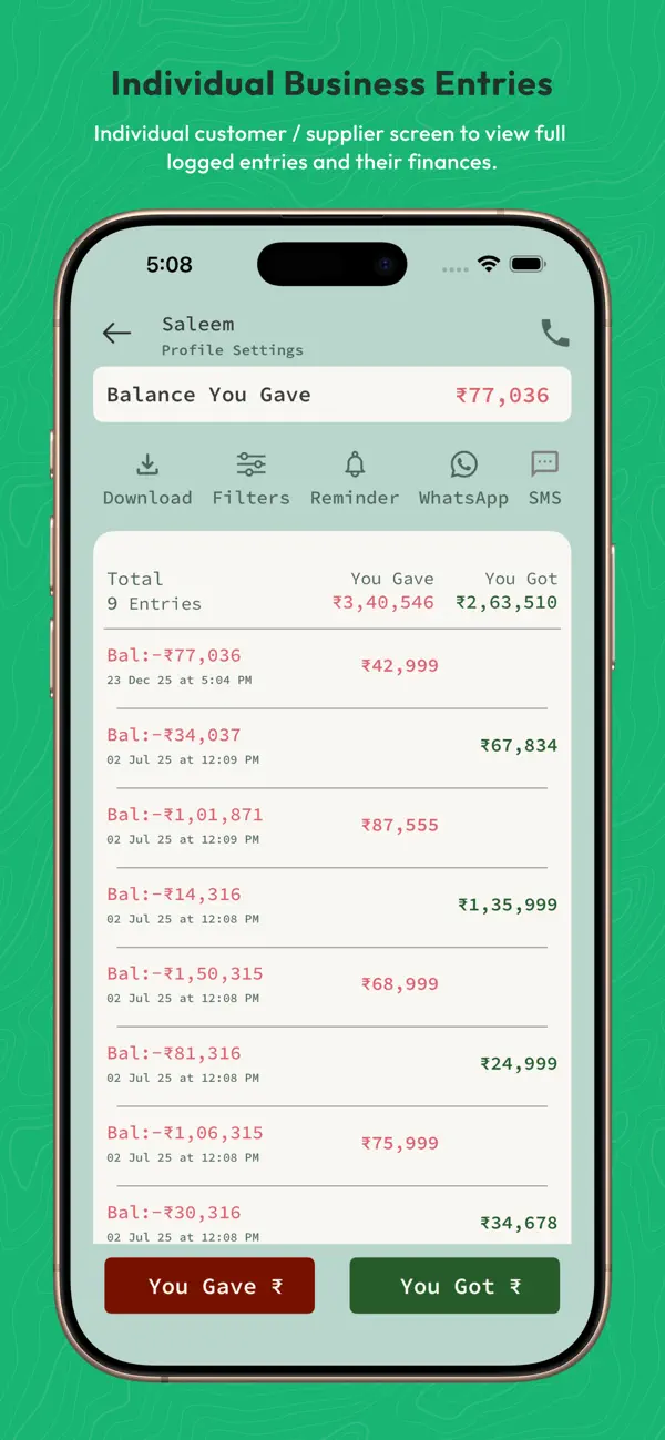 Khata Tracker Business Ledger screenshot 2