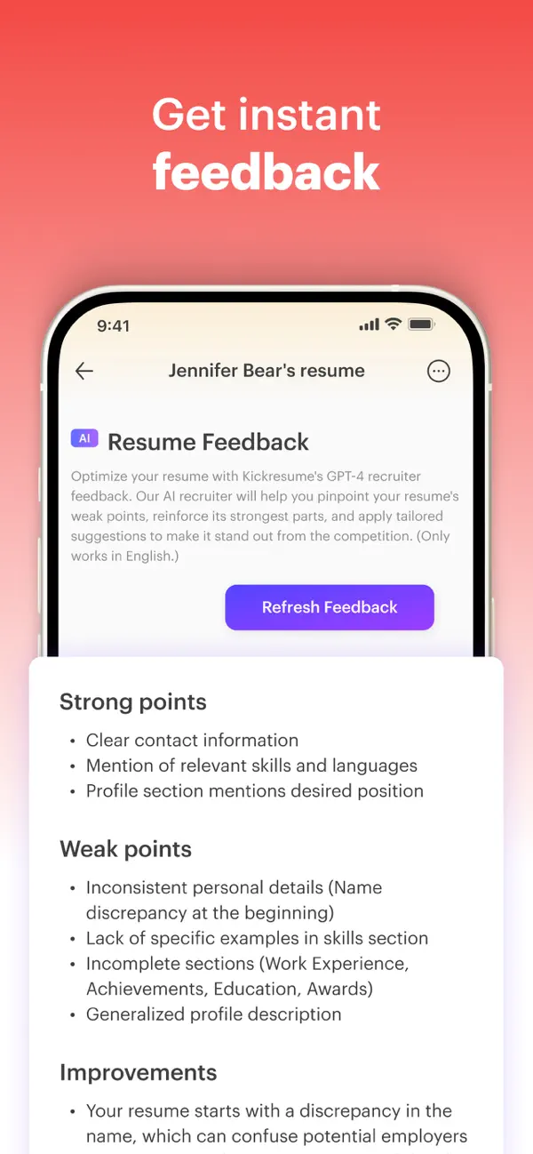 Kickresume: AI Resume Builder screenshot 1